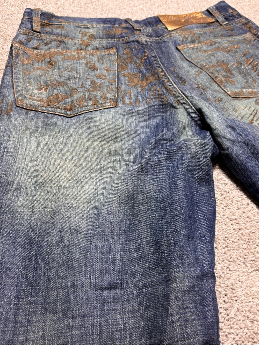 Just Cavalli vintage gold Embellished Women's Jeans size 32/40 - Picture 6 of 9